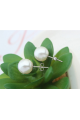 Beautiful sdtud earrings with white pearl imitation silver - Ref 18630 - 03