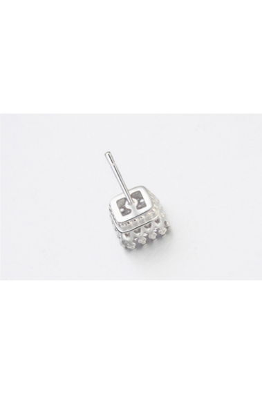 Cubic zirconia hoop earrings cheap trendy white rhinestones - 22539 #1