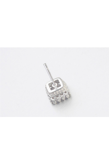 Petites boucles oreilles strass blanc clou pas cher tendance - 22539 #1