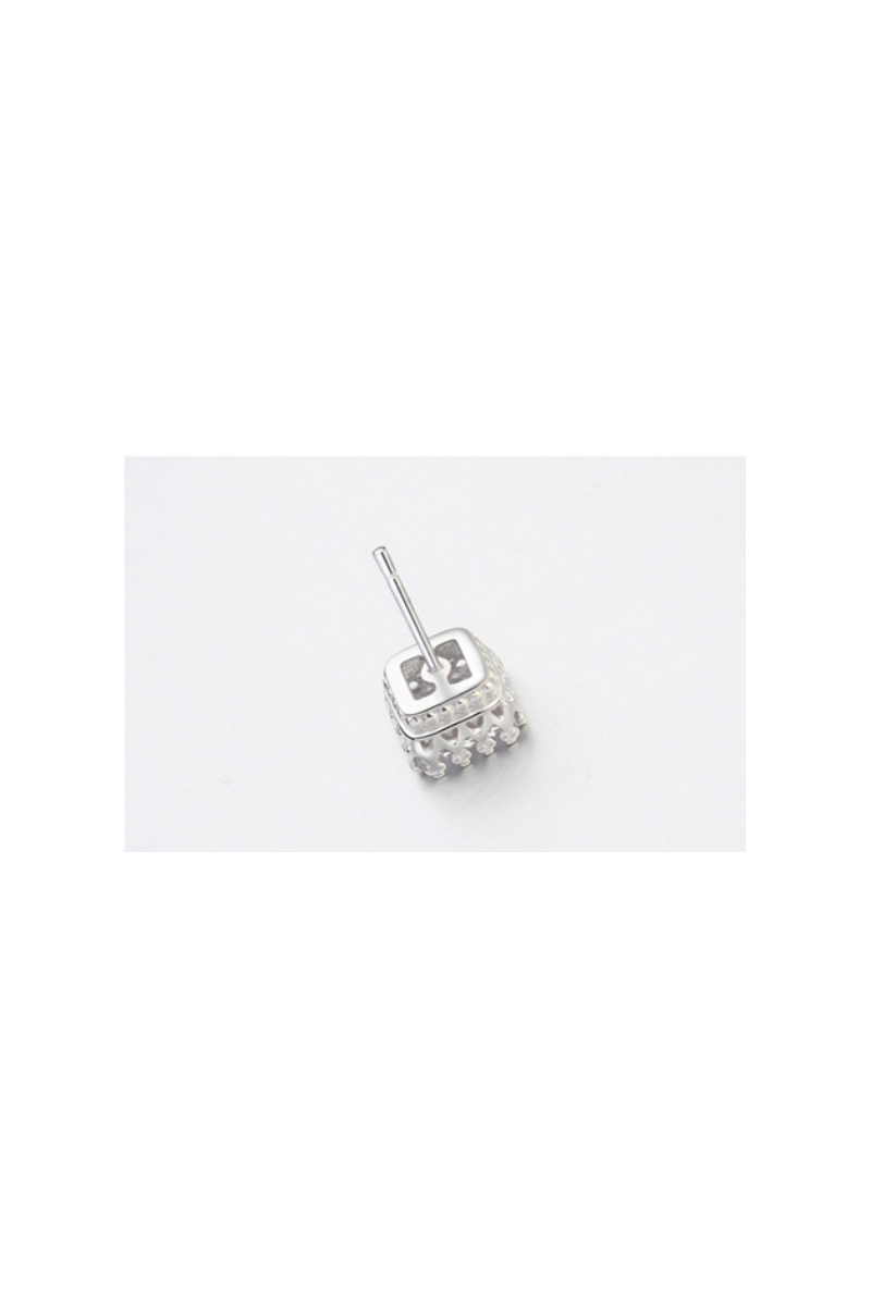 Cubic zirconia hoop earrings cheap trendy white rhinestones - Ref 22539 - 01