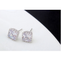 Cubic zirconia hoop earrings cheap trendy white rhinestones - Ref 22539 - 04
