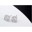 Petites boucles oreilles strass blanc clou pas cher tendance - Ref 22539 - 04