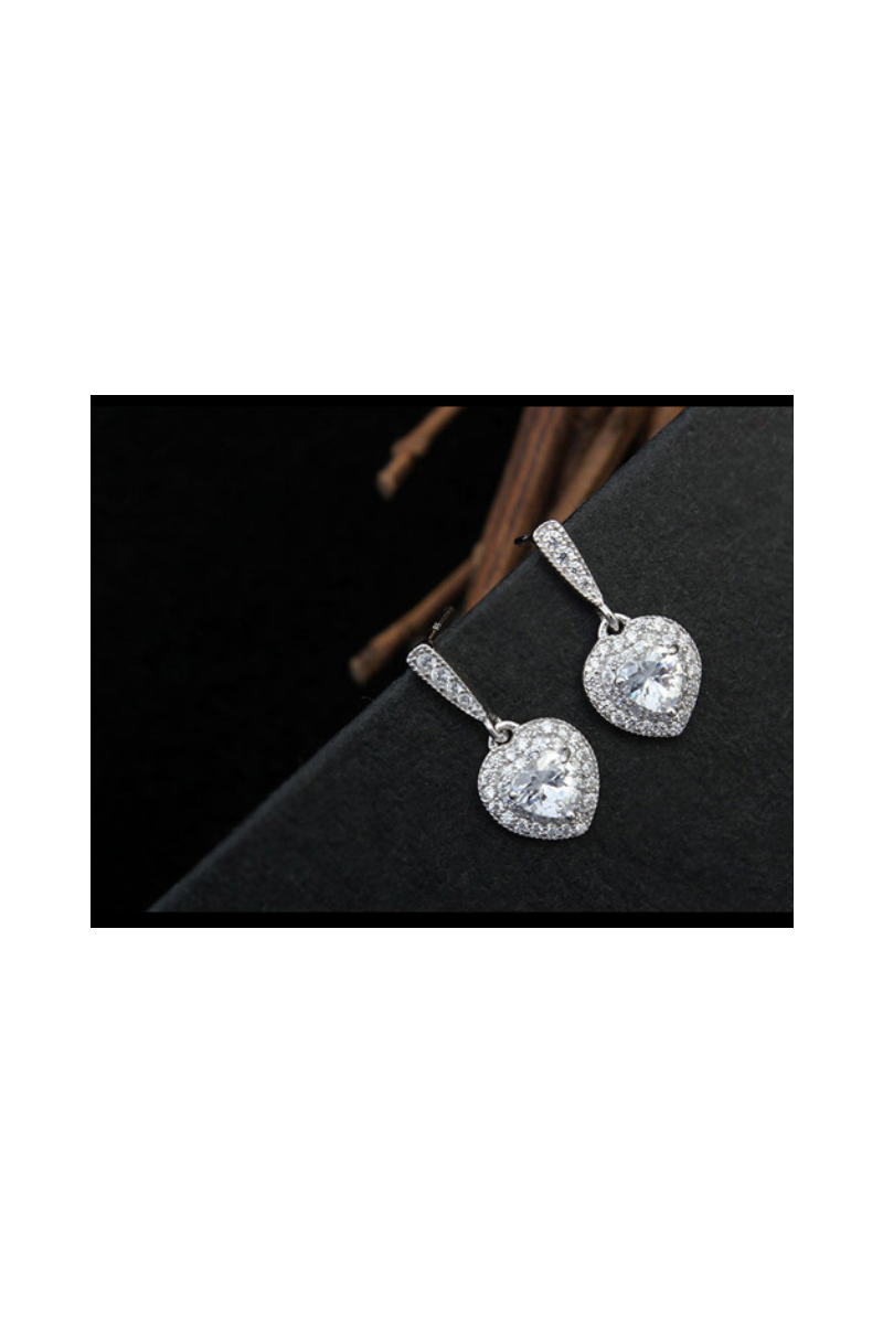 6/7 Pairs Women Stud Earrings Heart Faux Pearls Jewelry Sparkling ...