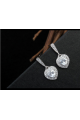 Stylish Silver heart stud earrings sparkling white crystal - Ref 22540 - 04