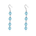 Best silver statement earrings pendant with light blue stone - Ref 23883 - 02