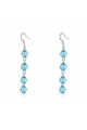 Best silver statement earrings pendant with light blue stone - Ref 23883 - 02