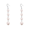 Pretty silver pink pearl earrings imitation with hook clasp - Ref 23887 - 02