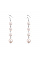 Pretty silver pink pearl earrings imitation with hook clasp - Ref 23887 - 02