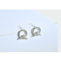 Wedding earrings silver women with sparkling white crystal - Ref 28685 - 02