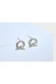 Puce oreille argent pour femme pas cher avec cristal blanc - Ref 28685 - 02