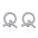 Puce oreille argent pour femme pas cher avec cristal blanc - Ref 28685 - 03