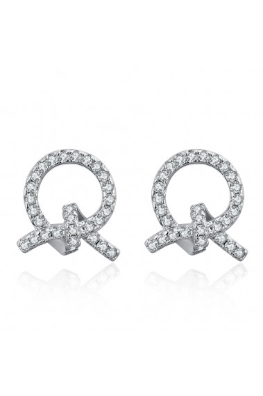 Puce oreille argent pour femme pas cher avec cristal blanc - 28685 #1