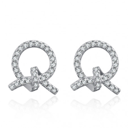Puce oreille argent pour femme pas cher avec cristal blanc