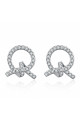 Puce oreille argent pour femme pas cher avec cristal blanc - Ref 28685 - 03