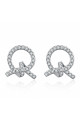Wedding earrings silver women with sparkling white crystal - Ref 28685 - 03