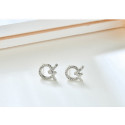 Puce oreille argent pour femme pas cher avec cristal blanc - Ref 28685 - 04