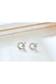 Puce oreille argent pour femme pas cher avec cristal blanc - Ref 28685 - 04