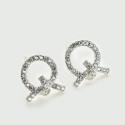 Wedding earrings silver women with sparkling white crystal - Ref 28685 - 07