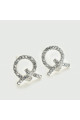 Wedding earrings silver women with sparkling white crystal - Ref 28685 - 07