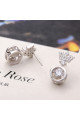 Pretty affordable royal crown simple earring design silver - Ref 28954 - 05