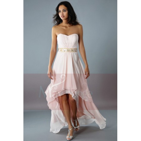 Robe de cocktail Plaisance rose pâle