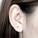 Petites boucles d'oreilles perles en argent sterling femme - Ref 29651 - 02