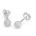 Petites boucles d'oreilles perles en argent sterling femme - Ref 29651 - 03