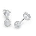 Petites boucles d'oreilles perles en argent sterling femme - Ref 29651 - 05
