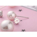 Fashion jewellery beautiful sterling silver pearl earrings - Ref 29657 - 02