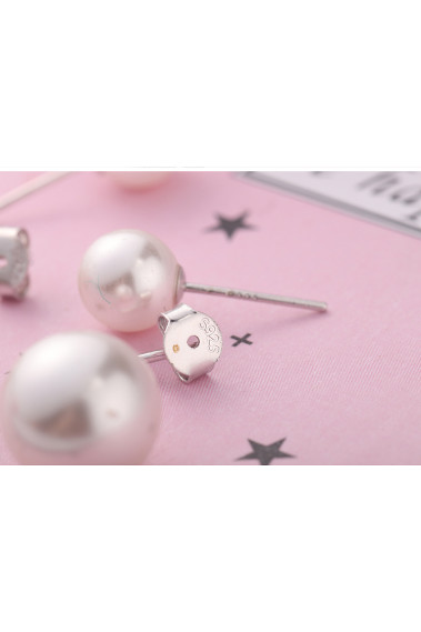 Fashion jewellery beautiful sterling silver pearl earrings - 29657 #1