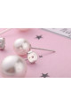 Boucles d'oreilles double perle blanche en argent sterling - Ref 29657 - 02