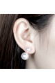 Boucles d'oreilles double perle blanche en argent sterling - Ref 29657 - 03
