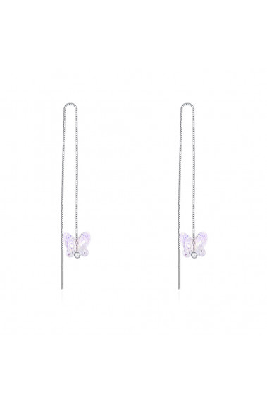 Boucles oreilles papillon bijou strass blanc en argent 925 - 30498 #1