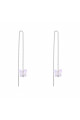 Boucles oreilles papillon bijou strass blanc en argent 925 - Ref 30498 - 02