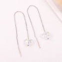 Women’s long chain earrings with multicolored crystal heart - Ref 30503 - 03