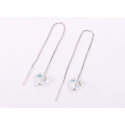 Women’s long chain earrings with multicolored crystal heart - Ref 30503 - 05
