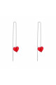 Magnifique boucle oreille rouge cristal cœur argent sterling - Ref 30504 - 03