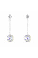 Clou oreille pendant en argent et cristal blanc pour mariage - Ref 30574 - 02