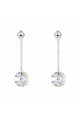 Stylish white cristal disc wedding earrings silver sterling - Ref 30574 - 02