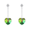 Boucles d'oreilles originales femme coeur vert multicolore - Ref 30576 - 02