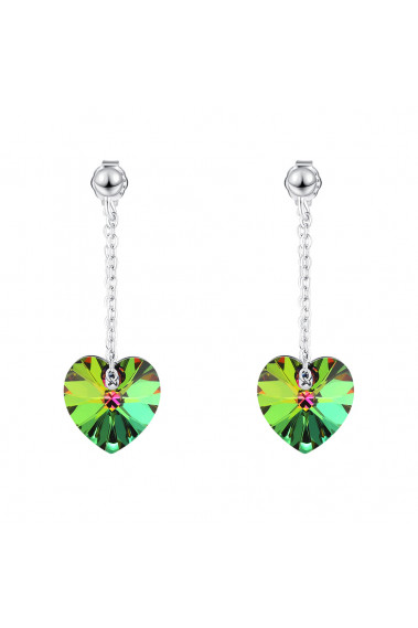 Boucles d'oreilles originales femme coeur vert multicolore - 30576 #1