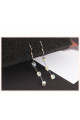 Crochet wedding earrings silver white crystal cubes pendants - Ref 31409 - 06