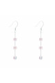 Boucles oreilles argent pendantes crochet 3 cubes en cristal - Ref 31409 - 07