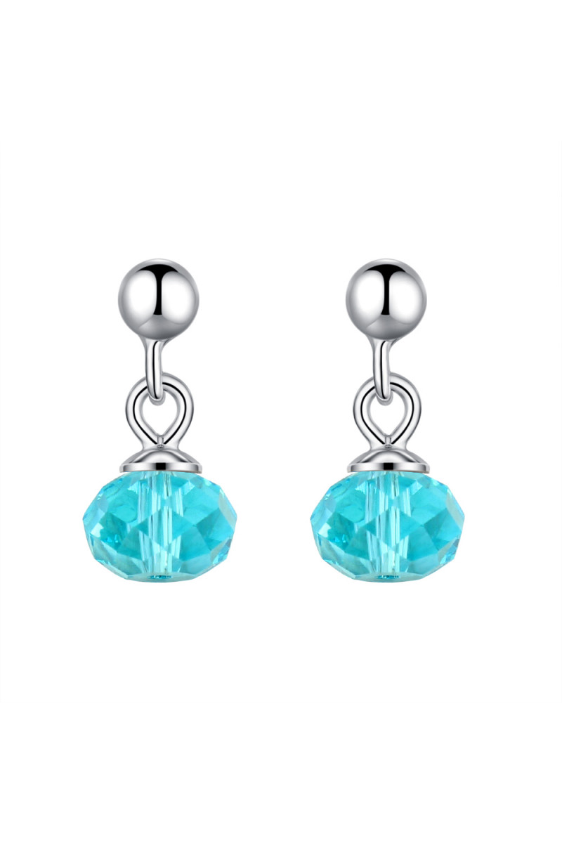 Boucle Oreille Fantaisie Femme Pierre Cristal Bleu Turquoise Ref 31418 Boucles D Oreilles
