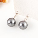 Superbe boucles d'oreilles de soirée pour femme boule argent - Ref 31419 - 02