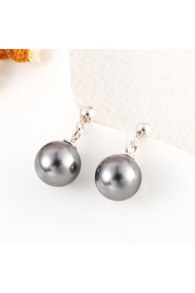 Superbe boucles d'oreilles de soirée pour femme boule argent - 31419 #1