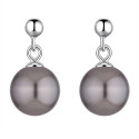 Superbe boucles d'oreilles de soirée pour femme boule argent - Ref 31419 - 03