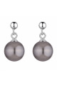 Superbe boucles d'oreilles de soirée pour femme boule argent - Ref 31419 - 03