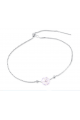 Silver bracelet for women with crystal flower Venetian mesh - Ref 30502 - 02
