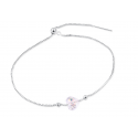 Silver jewelry bracelet multicolor white crystal stone heart - Ref 30506 - 02